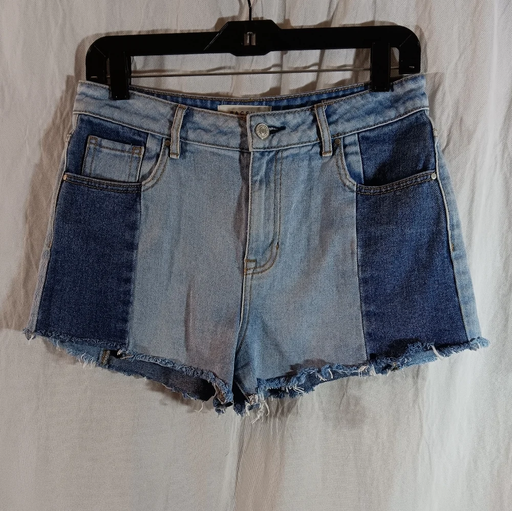 Pacsun Womens 28 Shorts High Rise Blue Jean Patch Denim Boho Festival Hippie